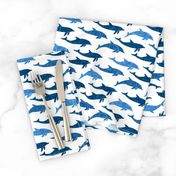 dolphins - nautical summer beach - multi blue - LAD20