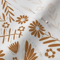 folk bird fabric - bird fabric, bird wallpaper, linocut design by andrea lauren - golden yellow