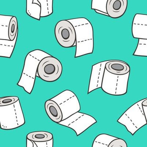 Trendy Toilet Paper Tissue Rolls on Green