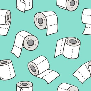 Trendy Toilet Paper Tissue Rolls on Mint Green