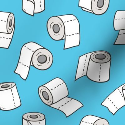 Trendy Toilet Paper Tissue Rolls on Blue