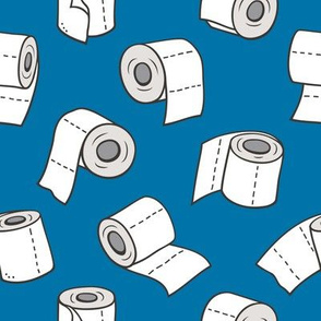 Trendy Toilet Paper Tissue Rolls on Dark Blue