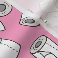 Trendy Toilet Paper Tissue Rolls on Pink