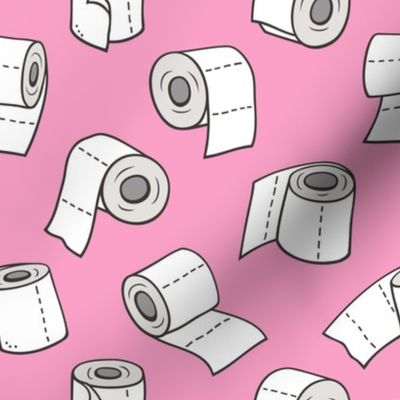 Trendy Toilet Paper Tissue Rolls on Pink