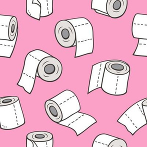 Trendy Toilet Paper Tissue Rolls on Pink