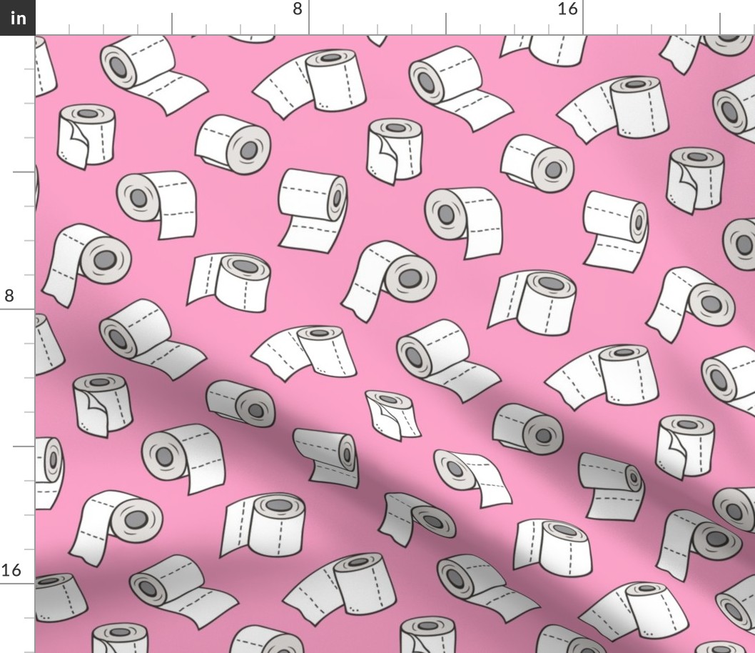 Trendy Toilet Paper Tissue Rolls on Pink
