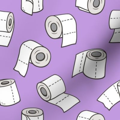 Trendy Toilet Paper Tissue Rolls on Violet