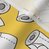 Trendy Toilet Paper Tissue Rolls on Yellow