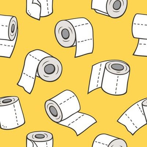 Trendy Toilet Paper Tissue Rolls on Yellow