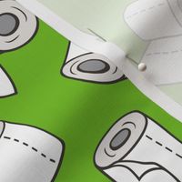 Trendy Toilet Paper Tissue Rolls on Dark Lime Green