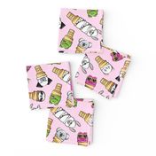 animal ice cream cones - summer ice creams - pink - LAD20