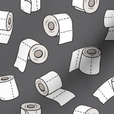 Trendy Toilet Paper Tissue Rolls on Dark Grey