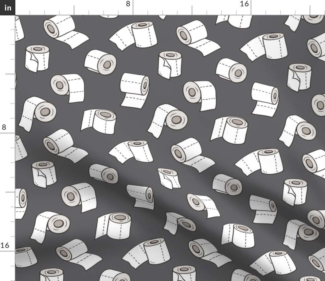 Trendy Toilet Paper Tissue Rolls on Dark Grey