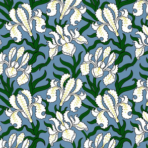 flower vintage pattern on blue