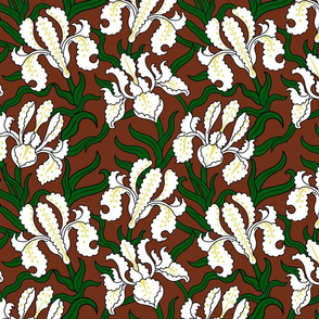 flower vintage pattern on brown