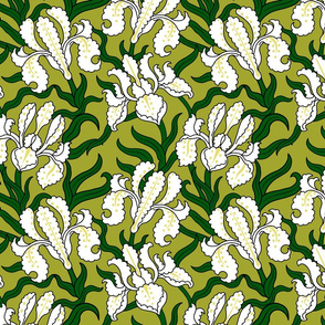 flower vintage pattern on green