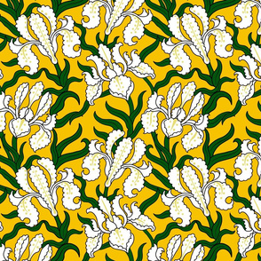 flower vintage pattern on yellow