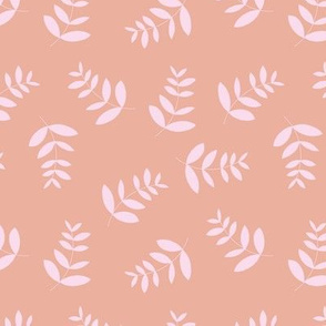 Boho island vibes tropical palm leaves minimal garden print nursery peach pink girls