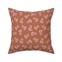 Boho island vibes tropical palm leaves minimal garden print nursery pink rust copper girls