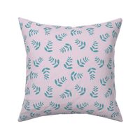 Boho island vibes tropical palm leaves minimal garden print nursery lilac blue