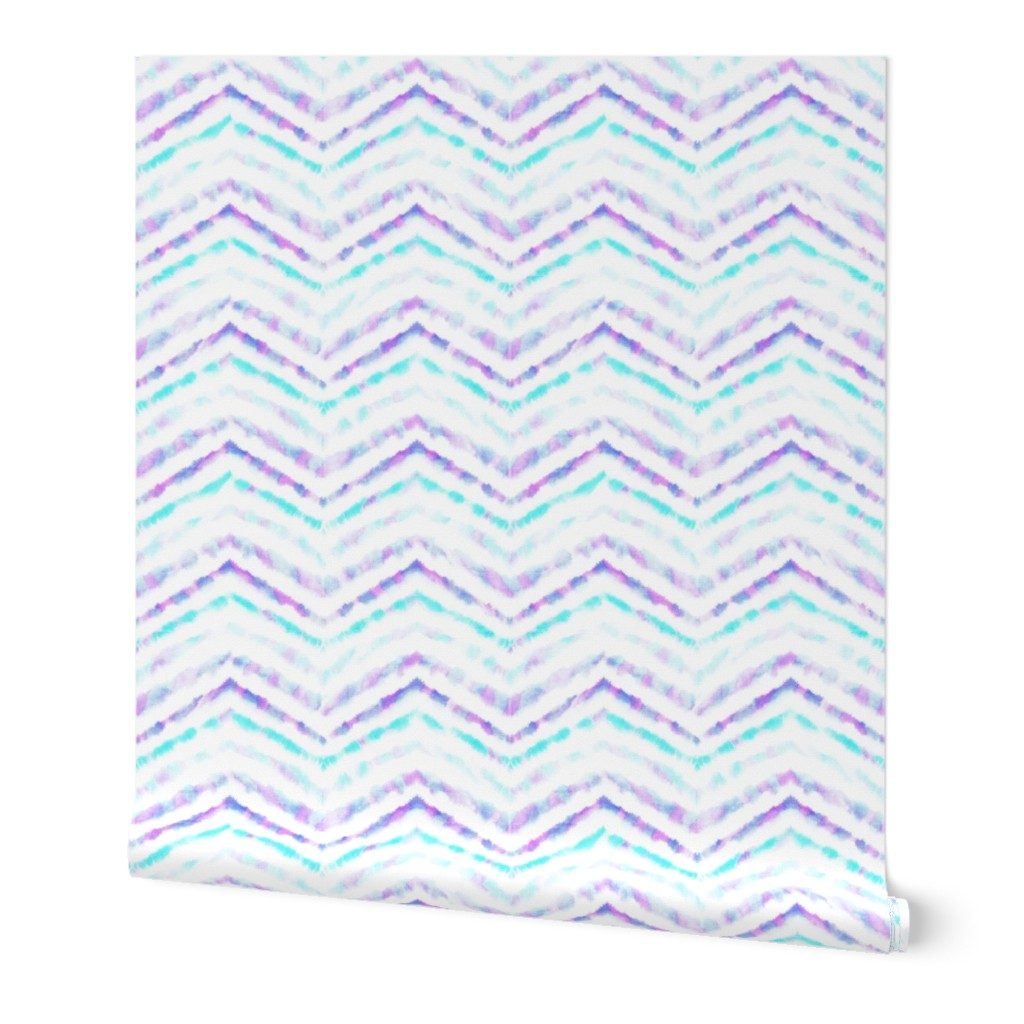 Violet Aqua Dye Chevrons