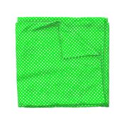 distress white polka dots on neon green