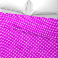 distress white polka dots on neon pink