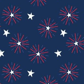 4th of July kids fabric // Independence Day // Stars and stripes // Fireworks