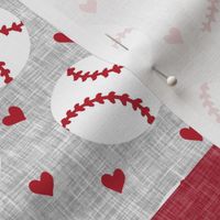 Baseball mom - heart baseball - red and blue - LAD20