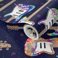 Tie Dye Guitars on Blue by ArtfulFreddy