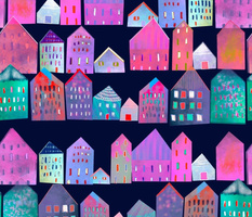 Love thy neighbour little tie dye houses