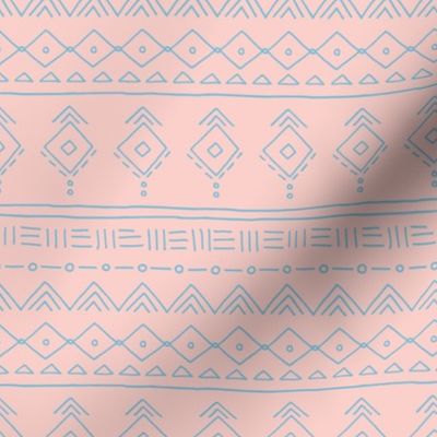 Minimal boho mudcloth bohemian ethnic abstract indian summer aztec design nursery girls pink blue SMALL