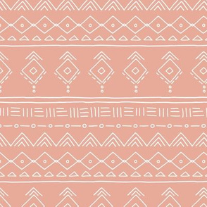 Minimal boho mudcloth bohemian ethnic abstract indian summer aztec design nursery gender neutral soft moody pink orange SMALL