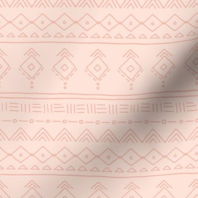 Minimal boho mudcloth bohemian ethnic abstract indian summer aztec design nursery gender neutral soft pale peach pink orange SMALL