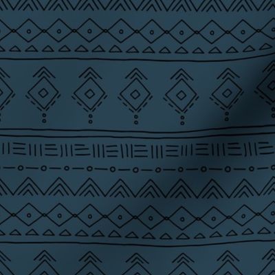 Minimal boho mudcloth bohemian ethnic abstract indian summer aztec design nursery gender neutral midnight navy blue SMALL