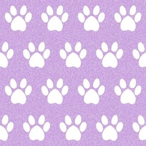 dog paws fabric - paw print fabric - light purple