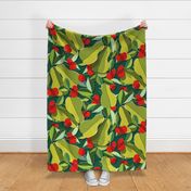 Papercut Pears & Cherries | Jumbo | Deep Green