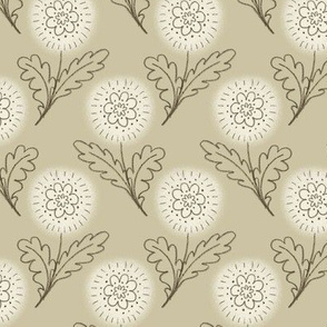 Doodle Chrysanthemum - Beige