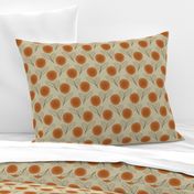 Doodle Chrysanthemum - Pumpkin on Beige