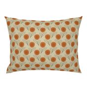 Doodle Chrysanthemum - Pumpkin on Beige