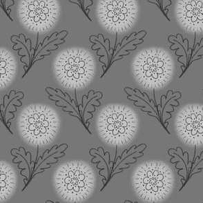 Doodle Chrysanthemum - Gray