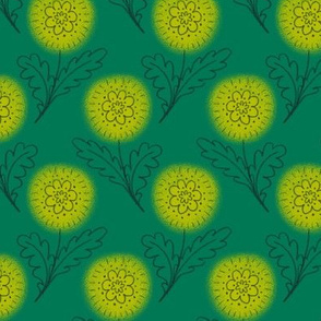 Doodle Chrysanthemum - Green