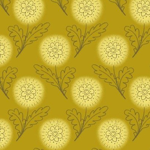 Doodle Chrysanthemum - Mustard