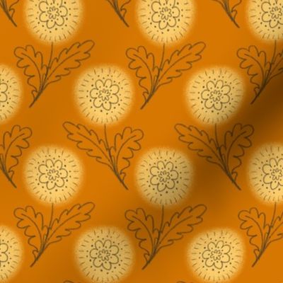 Doodle Chrysanthemum - Orange