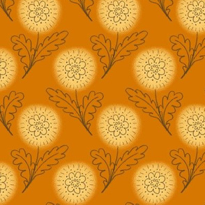 Doodle Chrysanthemum - Orange