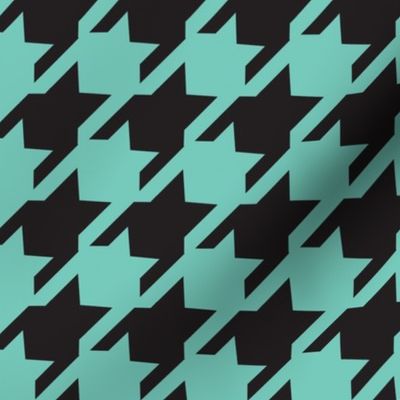 Houndstooth Pattern Black and Teal