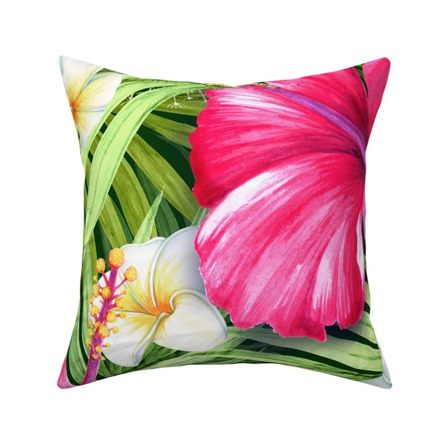 Palm leaves and tropical flowers G02(Jumbo)