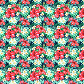 Palm leaves and tropical flowersRG25