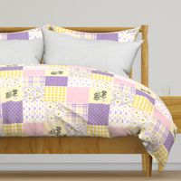 Daisy//Little Lady - Wholecloth Cheater Quilt - Rotated 