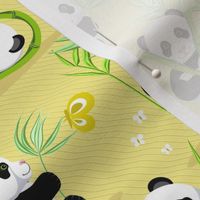 Panda and letters, yellow background